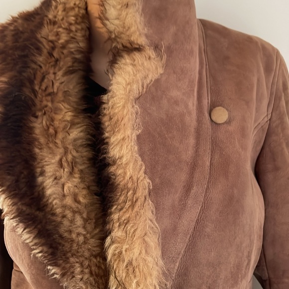 Penny Lane S 🐑 Saks 5th Avenue Sheepskin vintage coat shearling leather wool - Picture 7 of 16